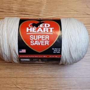 Red Heart Super Saver Yarn - ARAN (Cream, Off White) See Photos 774 Yards